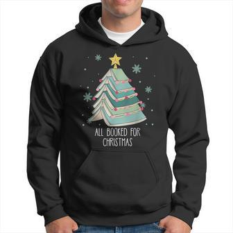 All Booked For Christmas Books Tree Reading Lover Xmas Hoodie - Seseable