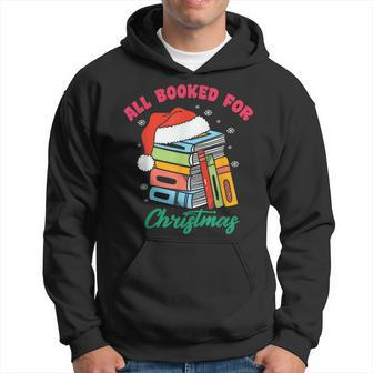All Booked For Christmas Librarian Christmas Tree Lights Hoodie - Seseable