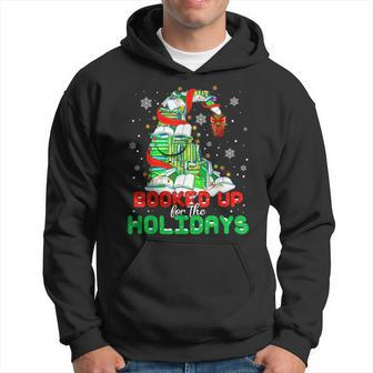 Booked Up For The Holidays Books Christmas Tree Book Lovers Hoodie - Seseable