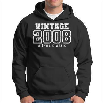 Born In 2008 Birthday Birthyear Vintage Retro Distressed Hoodie - Monsterry UK