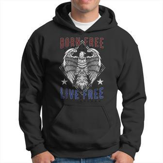 Born Free Live Free Eagle Wingspan Stamp Hoodie - Monsterry DE