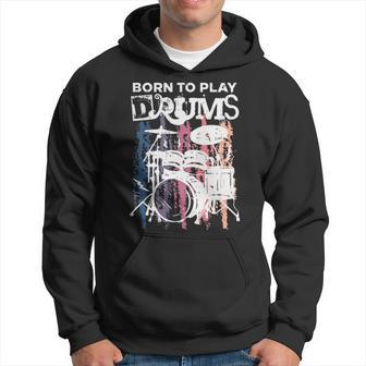 Born To Play Drums Drumming Rock Music Band Drummer Hoodie | Mazezy