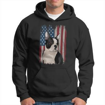 Boston Terrier American Flag Patriotic 4Th Of July Hoodie - Monsterry UK