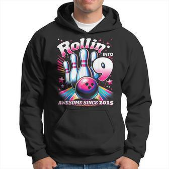 Bowling Party Rollin' 9 Awesome 2015 9Th Birthday Girls Hoodie | Mazezy