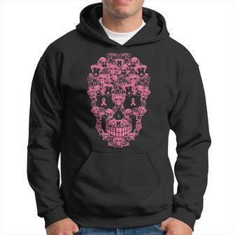 Boxer Dog Sugar Skull Pink Ribbon Breast Cancer Hoodie | Mazezy