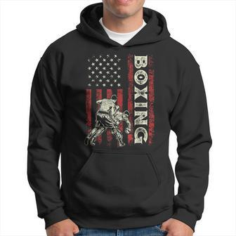 Boxing Us Flag For Dad Boxer Patriotic 4Th Of July Hoodie - Monsterry