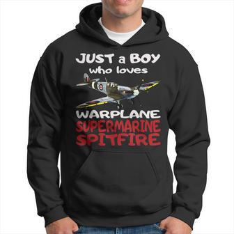 Boy Who Loves British Supermarine Spitfire Fighter Plane Ww2 Hoodie - Thegiftio UK