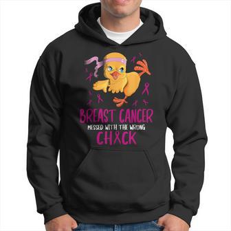 Breast Cancer Messed With The Wrong Chick Chicks Cancerous Hoodie - Thegiftio UK