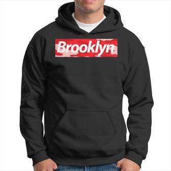 Brooklyn New York Red Camo Box Parody Hoodie - Monsterry UK