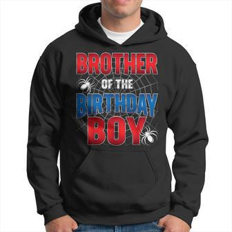 Brother Of Birthday Boy Costume Spider Web Birthday Party Hoodie - Seseable