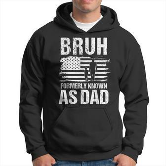 Bruh Formerly Known As Dad Father's Day Retro American Flag Hoodie - Thegiftio UK
