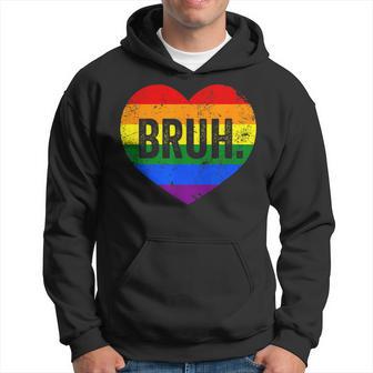 Bruh Meme Saying Bro Greeting Gay Lgbt Pride Month Hoodie - Thegiftio UK