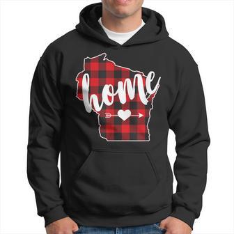 Buffalo Plaid Wisconsin Home State Lumberjack Souvenir Hoodie - Monsterry