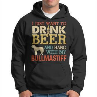 Bullmastiff Dad Drink Beer Hang With Dog Vintage Hoodie - Monsterry AU