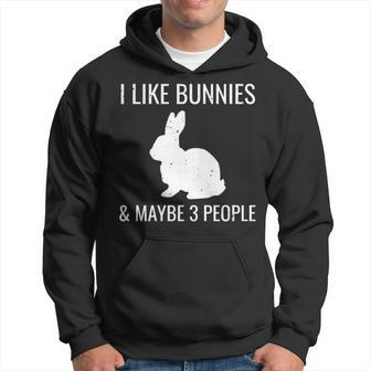 I Like Bunnies & Maybe 3 People Introvert Bunny Hoodie | Mazezy