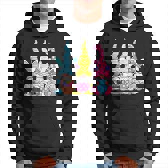 Bunny Rabbit Spring Gnome Easter Holding Egg Happy Easter Hoodie | Mazezy