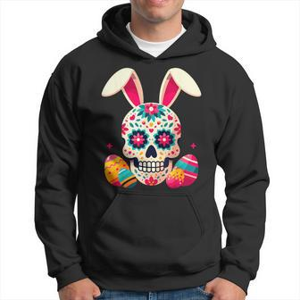 Bunny Sugar Skull Rabbit La Catrina Easter Day Of Dead Hoodie - Seseable