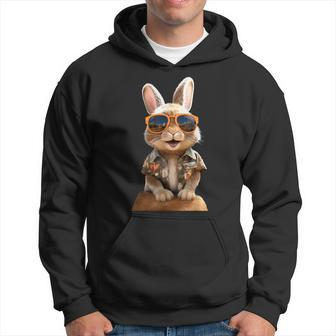 Bunny With Sunglasses Rabbit Brown Hare Cute Bunnies Hoodie - Thegiftio UK