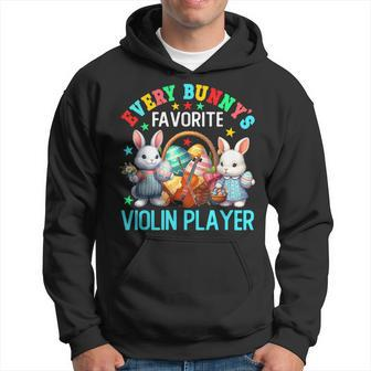 Bunny's Favorite Violin Player Easter Bunnies Instrument Hoodie | Mazezy