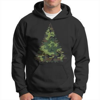 Camo Christmas Tree Camouflage Tree Veteran Hoodie - Monsterry UK