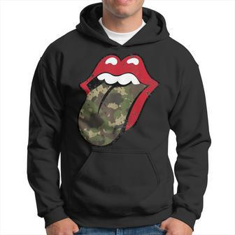 Camo Lips And Tongue Military 4Th Of July Hoodie - Monsterry