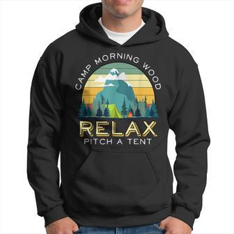 Camp Morning Wood Quote Camper Backpacker Hoodie - Monsterry UK