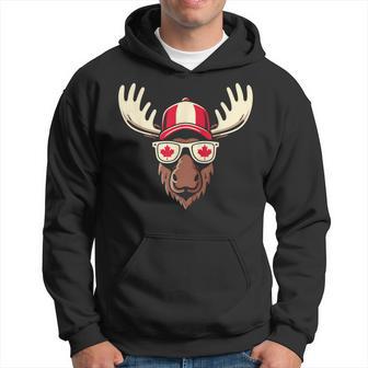 Canada Day Canadian Flag Maple Leaf Moose Sunglasses Hoodie - Monsterry AU