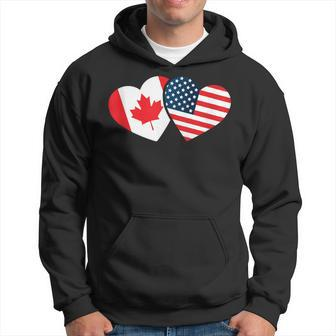 Canada Usa Flag Heart Canadian Americans Love Cute Hoodie - Monsterry AU