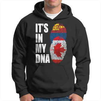 Canadian And Mongolian Mix Dna Heritage Flag Hoodie - Monsterry CA