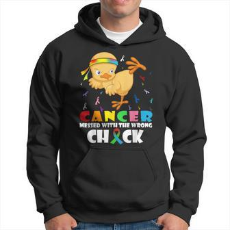 Cancer Messed With Wrong Chick Cancer Warrior Hoodie - Thegiftio UK