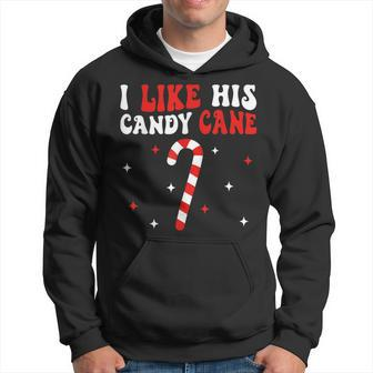 I Like His Candy Cane Couples Matching Christmas Hoodie - Thegiftio UK