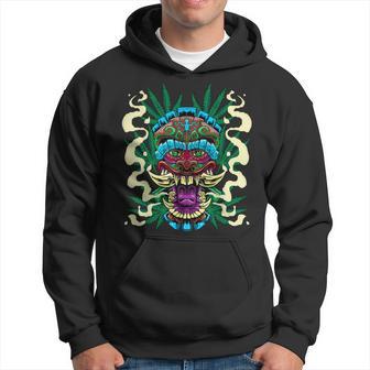 Cannabis Tiki Mask Hawaiian Totem Smoke Weed Hemp Idea Hoodie - Monsterry AU