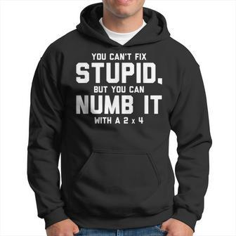 You Can't Fix Stupid Numb It With 2 X 4 Redneck Hoodie - Monsterry UK