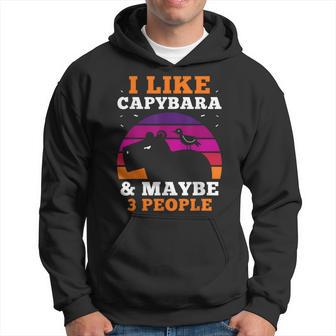 I Like Capybara & Maybe 3 People Capybaras Rodent Animal Hoodie - Thegiftio UK