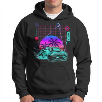 Car Drifting Aesthetic Vaporwave 80S Style Cars Lover Hoodie - Monsterry