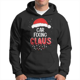 Car Fixing Santa Claus Christmas Matching Costume Hoodie - Monsterry