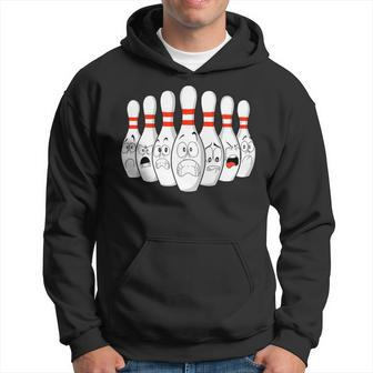 Cartoon Bowling Scared Bowling Pins Hoodie - Monsterry DE