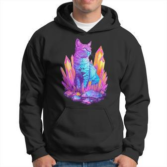 Cat With Crystals Hoodie - Seseable