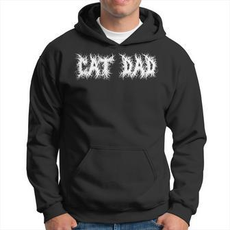 Cat Dad Metalcore Band Metalhead Heavy Death Metal Font Hoodie - Monsterry DE