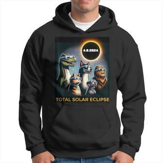 Cat Dog Bigfoot Eclipse Glasses Total Solar Eclipse 2024 Hoodie - Seseable