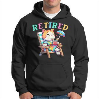 Cat Retired Retirement Plan Meow Animal Lover Hoodie - Monsterry