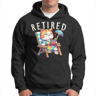Cat Retired Retirement Plan Meow Animal Lover Hoodie - Monsterry CA