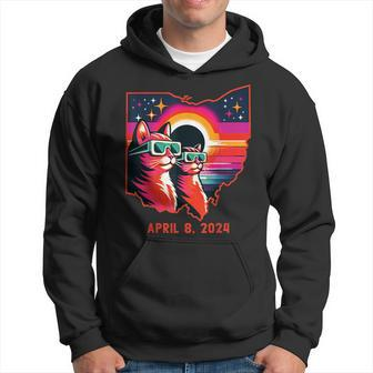 Cat Retro Map Ohio Total Solar Eclipse Solar Eclipse For Cat Hoodie | Mazezy