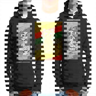 Cat Retro Vintage Kitty Anime Kitten Lover Meowing Hoodie - Thegiftio