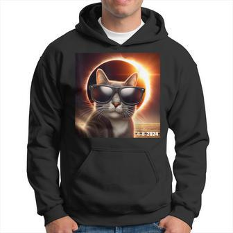 Cat Selfie With Solar Eclipse 2024 Wearing Eclipse Glasses Hoodie - Seseable