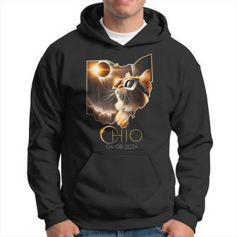 Cat Sun Solar Eclipse 2024 Totality State Ohio Hoodie - Monsterry CA