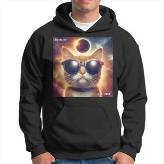 Cat Taking A Selfie With Solar 2024 Eclipse Wearing Glasses Hoodie - Monsterry DE