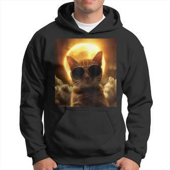 Cat Taking A Selfie With Solar Eclipse Wearing Sunglasses Hoodie - Monsterry DE