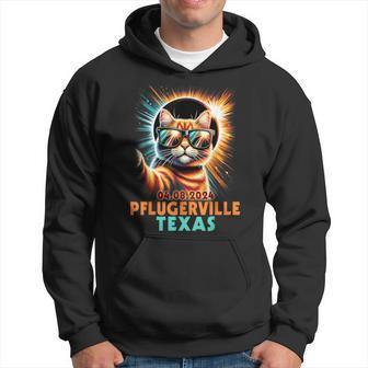 Cat Taking A Selfie Total Eclipse 2024 Pflugerville Texas Hoodie - Monsterry AU