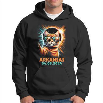 Cat Taking A Selfie Total Solar Eclipse 2024 Arkansas Hoodie - Monsterry UK